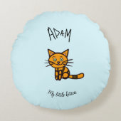 Oranje kat rond kussen (Voorkant)