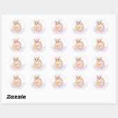 Oranje Kat Ronde Sticker (Vel)