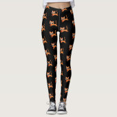 Oranje Kat Running Away met een Hart Leggings (Voorkant)