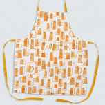 Oranje kat schort<br><div class="desc">Grappig kleine oranje waterverf kitty katten,  speciaal voor dierenvrienden. Originele kunst van Nic Squirrell.</div>