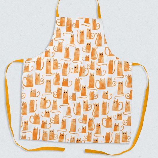 Oranje kat schort