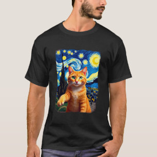 Oranje Kat Selfie  Starnacht Kat Moeder Kat Liefhe T-shirt