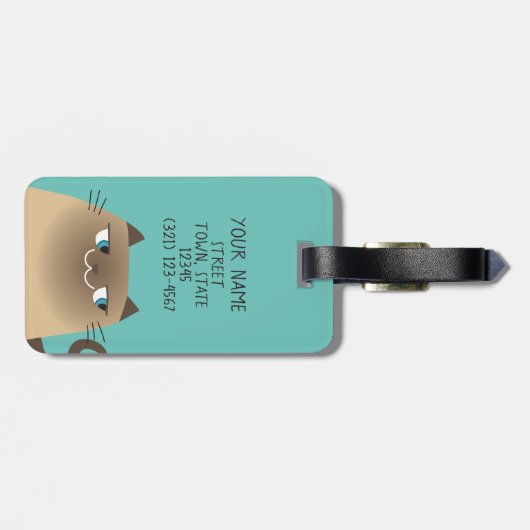 Oranje kat Siamese Bagagelabel (Achterkant horizontaal)