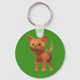 Oranje kat sleutelhanger