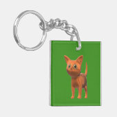 Oranje kat sleutelhanger (Voorkant Links)