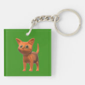 Oranje kat sleutelhanger (Achterkant)