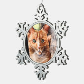 Oranje kat-snowflake tin sneeuwvlok ornament (Rechts)