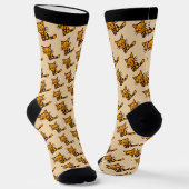 Oranje kat sokken (Gebogen)