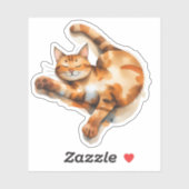 Oranje Kat Sticker (Vel)