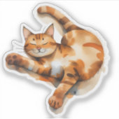 Oranje Kat Sticker (Voorkant)