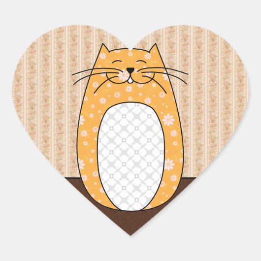 'Oranje kat' Sticker (Voorkant)