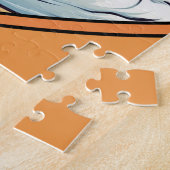 Oranje Kat Surft Legpuzzel (Zijkant)