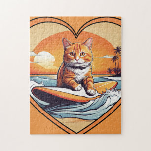 Oranje Kat Surft Legpuzzel