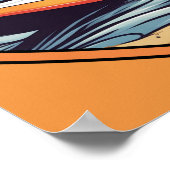 Oranje Kat Surft Poster (Hoek)