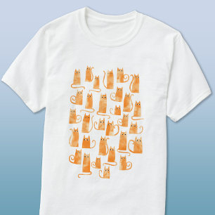 Oranje kat t-shirt