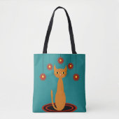 Oranje kat tote bag (Voorkant)
