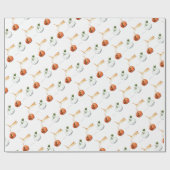 Oranje kat tussen pompoenen cadeaupapier (Vlak)
