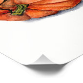 Oranje kat tussen pompoenen foto afdruk (Hoek)