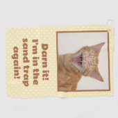 Oranje Kat - Verdorie, ik zit weer in de zandval Golfhanddoek (Horizontaal)