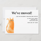 Oranje kat verplaatsen nieuwe huis aankondiging (Voorkant)