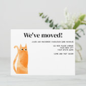 Oranje kat verplaatsen nieuwe huis aankondiging (Staand voorkant)