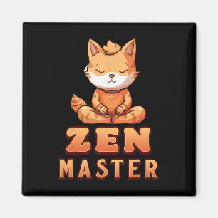 Oranje Kat Yoga Zen Meester Oranje Tabby Kat Yoga Magneet