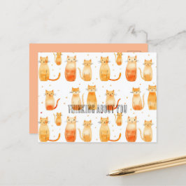 Oranje katachtigen briefkaart
