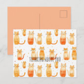 Oranje katachtigen briefkaart (Voorkant / Achterkant)