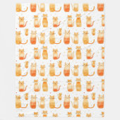 Oranje katachtigen fleece deken (Voorkant)