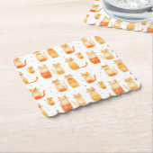 Oranje katachtigen kartonnen onderzetters (Gebogen)