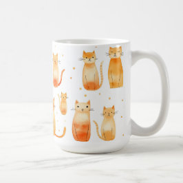Oranje katachtigen koffiemok