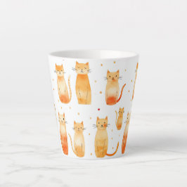 Oranje katachtigen latte mok