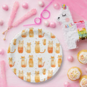 Oranje katachtigen papieren bordje (Feest)