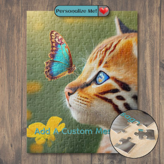 Oranje Katje Blauwe Vlinder Legpuzzel