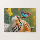 Oranje Katje Blauwe Vlinder Legpuzzel (Horizontaal)