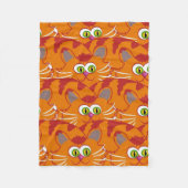Oranje katje met Schattige groene ogen Fleece Deken (Voorkant)
