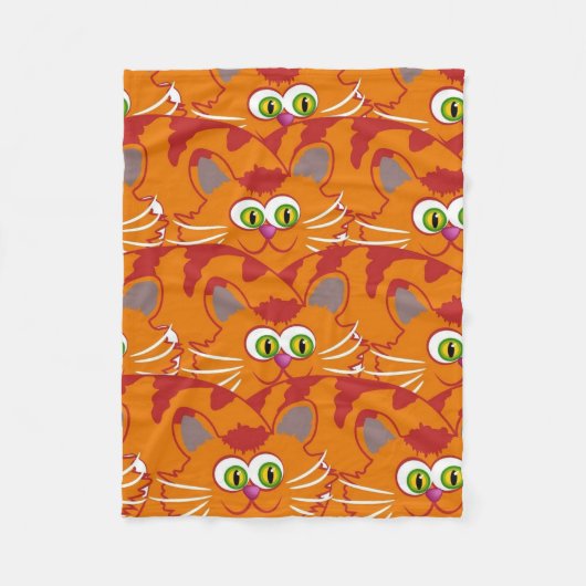 Oranje katje met Schattige groene ogen Fleece Deken (Voorkant)