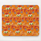 Oranje katje met Schattige groene ogen Muismat (Voorkant)