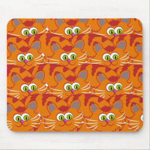 Oranje katje met Schattige groene ogen Muismat