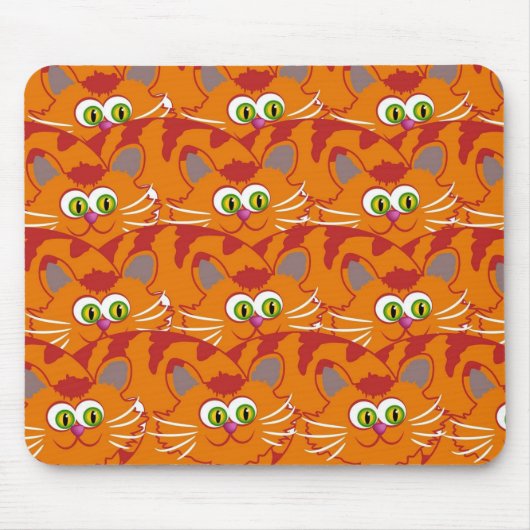 Oranje katje met Schattige groene ogen Muismat (Voorkant)