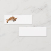 Oranje kattebakje omlaag mini visitekaartje (Voorkant / Achterkant)