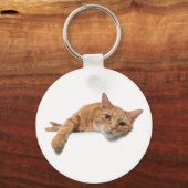 Oranje kattebakje omlaag sleutelhanger (Voorkant)