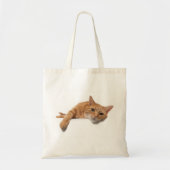 Oranje kattebakje omlaag tote bag (Voorkant)