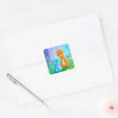 Oranje kattebloemen Creationarts Square Sticker (Envelop)