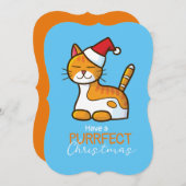 Oranje kattedoornkerst Kaart (Voorkant / Achterkant)