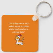 Oranje kattedoornkerst Sleutelhanger (Achterkant)