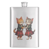 Oranje katten dansen Schotse Ceilidh Flacon (Voorkant)