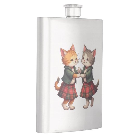 Oranje katten dansen Schotse Ceilidh Flacon (Rechts)