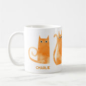 Oranje katten gepersonaliseerd koffiemok (Links)