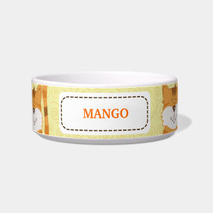 Oranje Katten Gepersonaliseerd Pet Kat Voedsel Kom